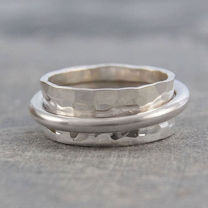 Adjustable Large Silver Dress Ring for Women - Chunky Cocktail Rings –  namana.london