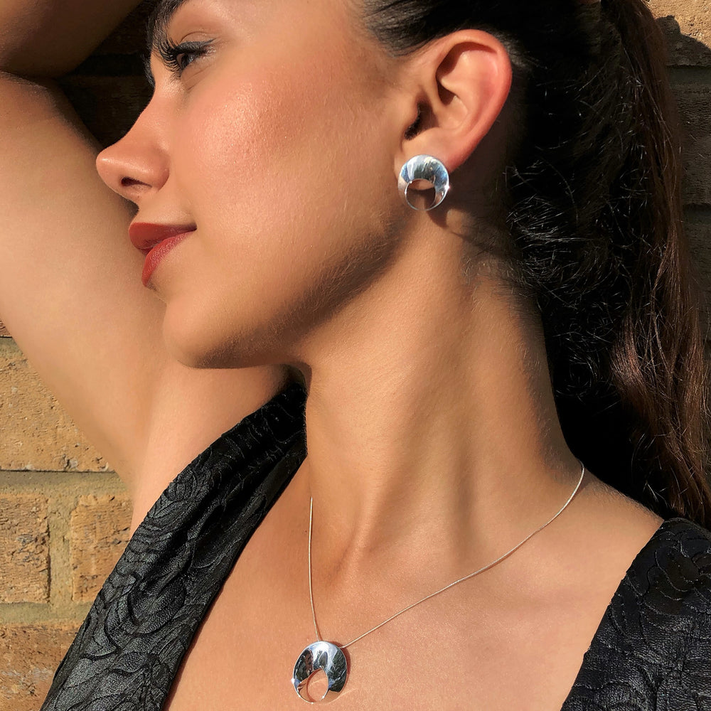 
            
                Load image into Gallery viewer, Swirl Silver Necklace and Earrings Set - Otis Jaxon Silver Jewellery
            
        