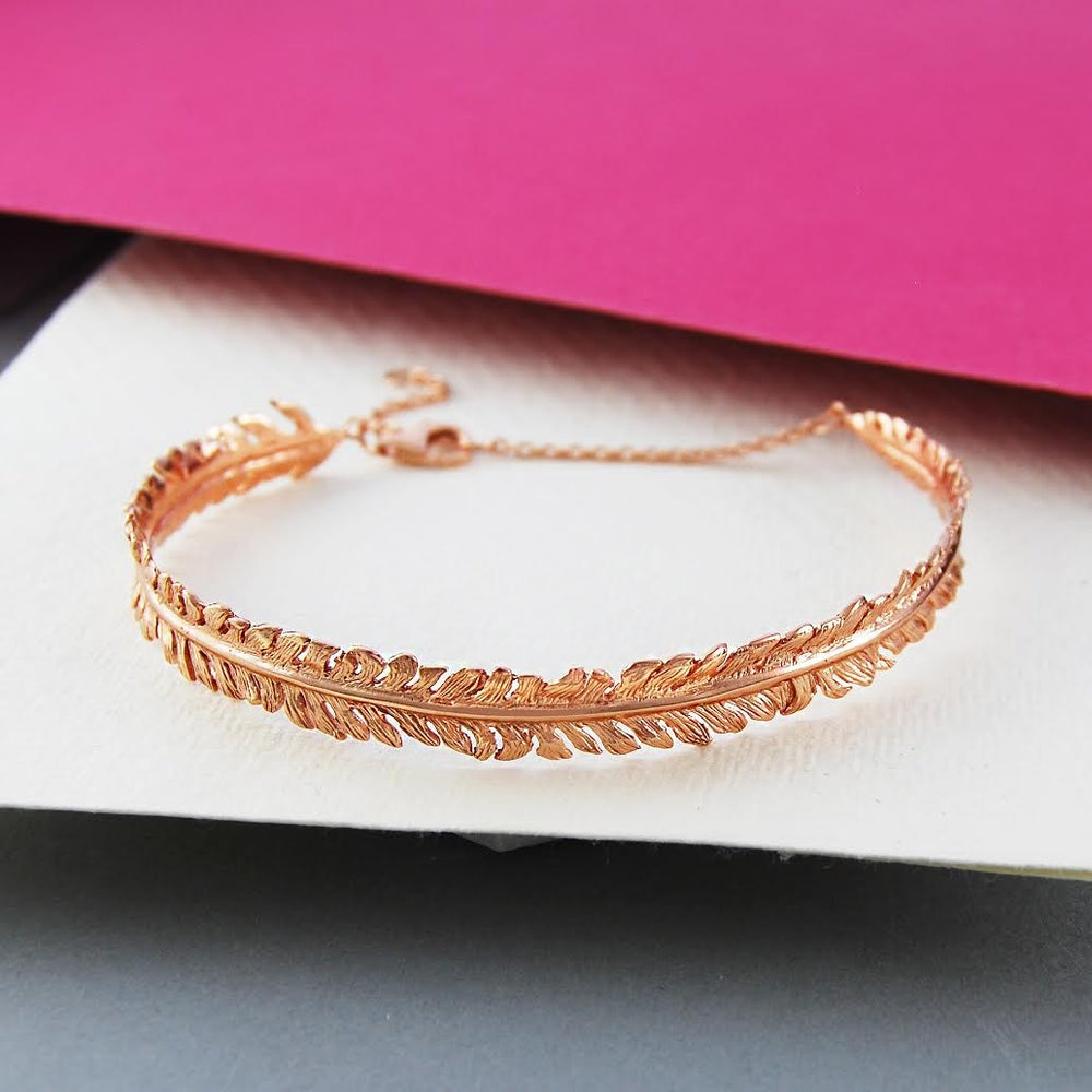 Fern Rose Gold Bracelet - Otis Jaxon Silver Jewellery