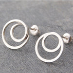 Silver Spiral Stud Hoop Earrings - Otis Jaxon Silver Jewellery
