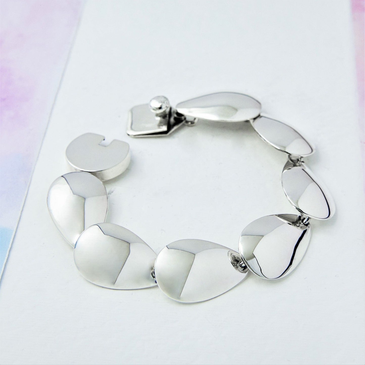 Chunky Sterling Silver Teardrop Bracelet - Otis Jaxon Silver Jewellery
