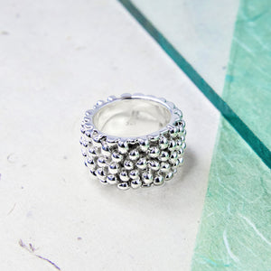 
            
                Load image into Gallery viewer, Chunky Sterling Silver Hedgehog Bubble Ring
            
        