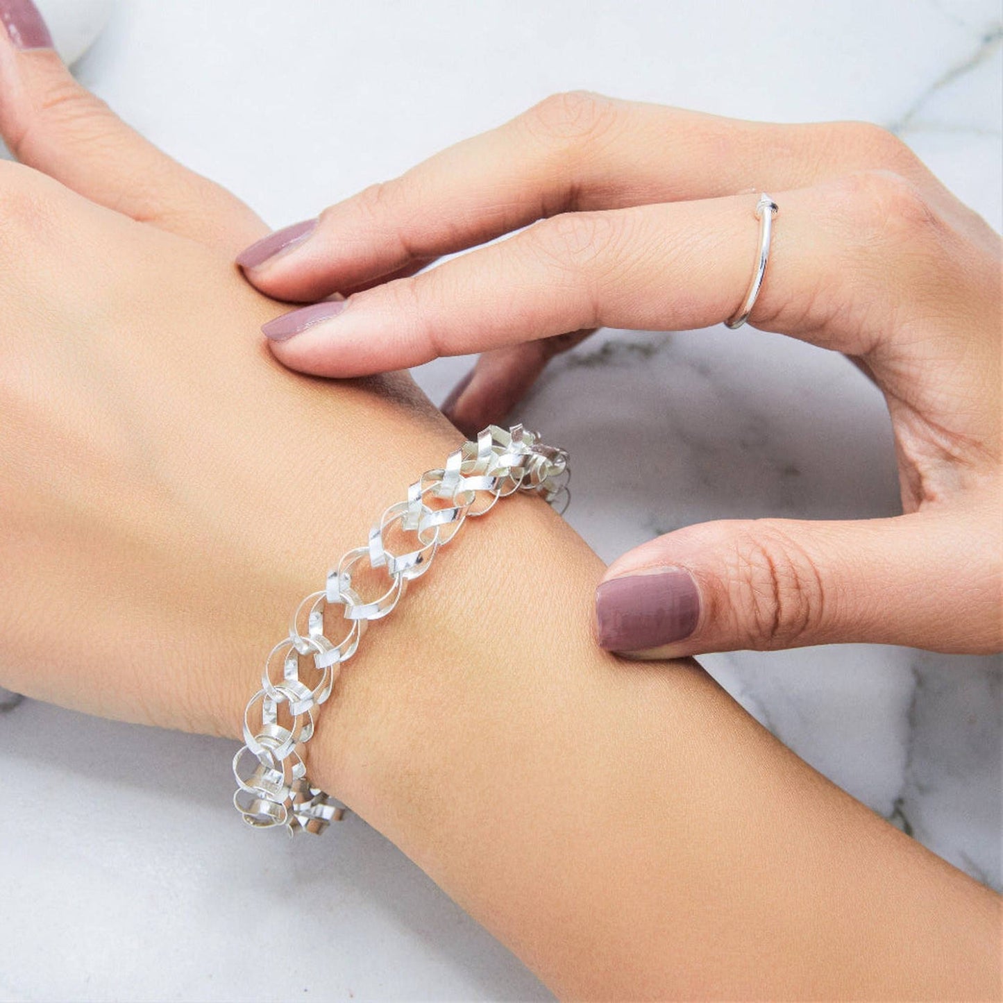 Sterling Silver Fluid Statement Bracelet- Otis Jaxon Silver Jewellery