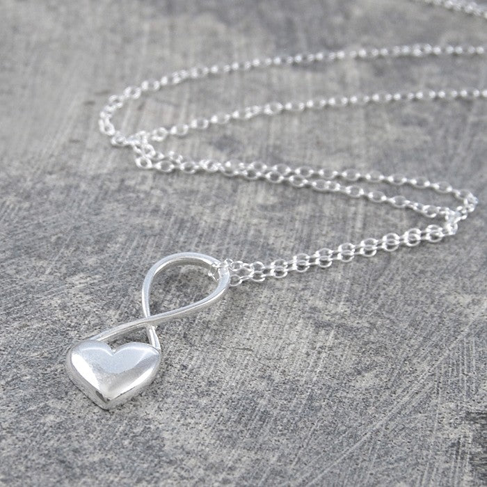 Heart Silver Infinity Necklace - Otis Jaxon Silver Jewellery