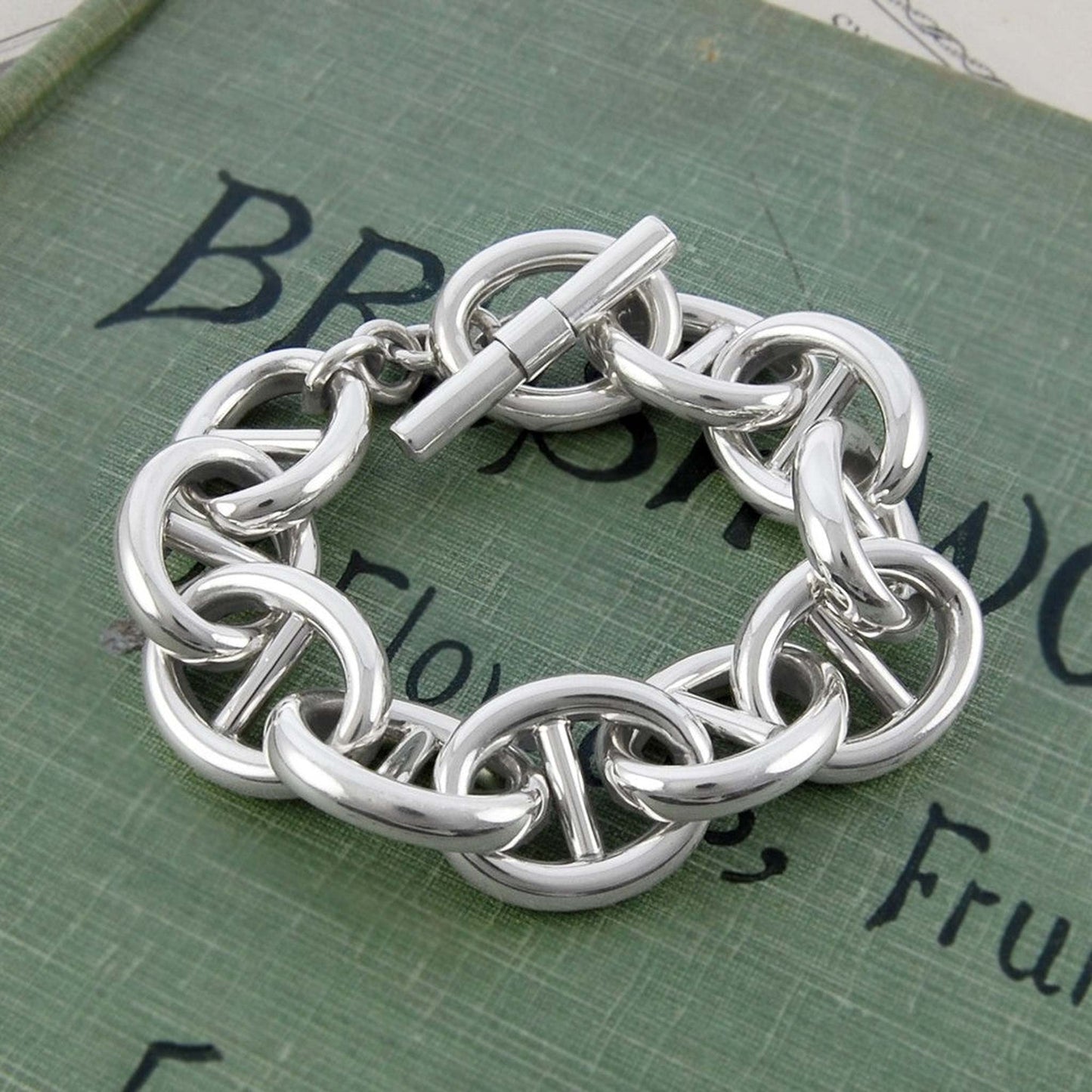 Oval Link Chunky Silver Bracelet - Otis Jaxon Silver Jewellery