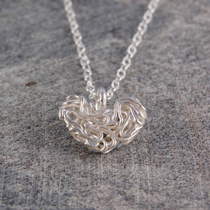 
            
                Load image into Gallery viewer, Mesh Silver Heart Pendant Necklace - Otis Jaxon Silver Jewellery
            
        