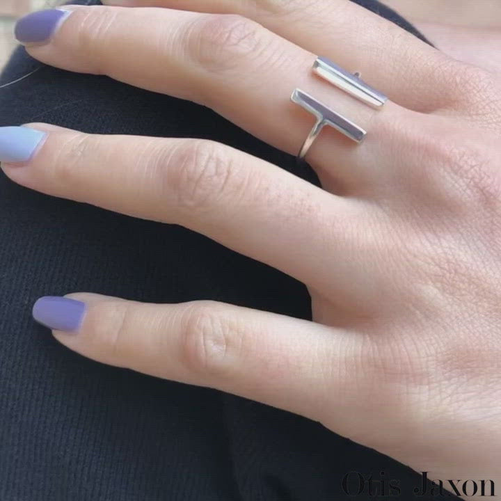 Bar Geometric Silver Ring - Otis Jaxon Silver Jewellery