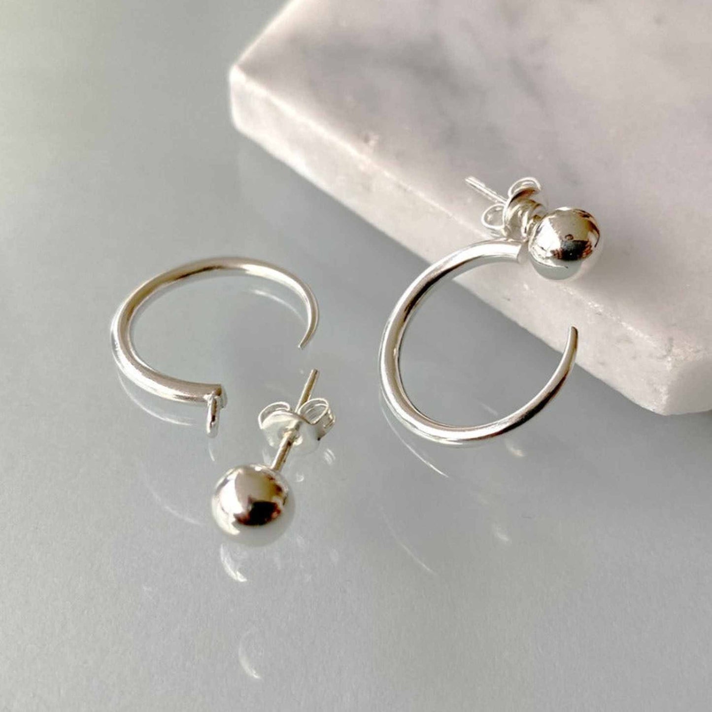 Sterling Silver Ball Stud Ear Jackets - Otis Jaxon Silver Jewellery
