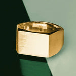 Men's Solid Silver 18k Gold Plated Signet Ring - Otis Jaxon Silver Jewellery