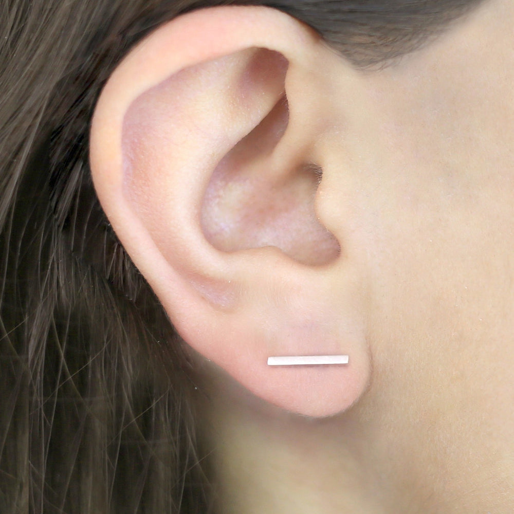 Curved Rectangle Silver Ear Jackets - Otis Jaxon Silver Jewellery