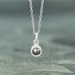 Textured Silver Dark Pearl Necklace - Otis Jaxon Silver Jewellery
