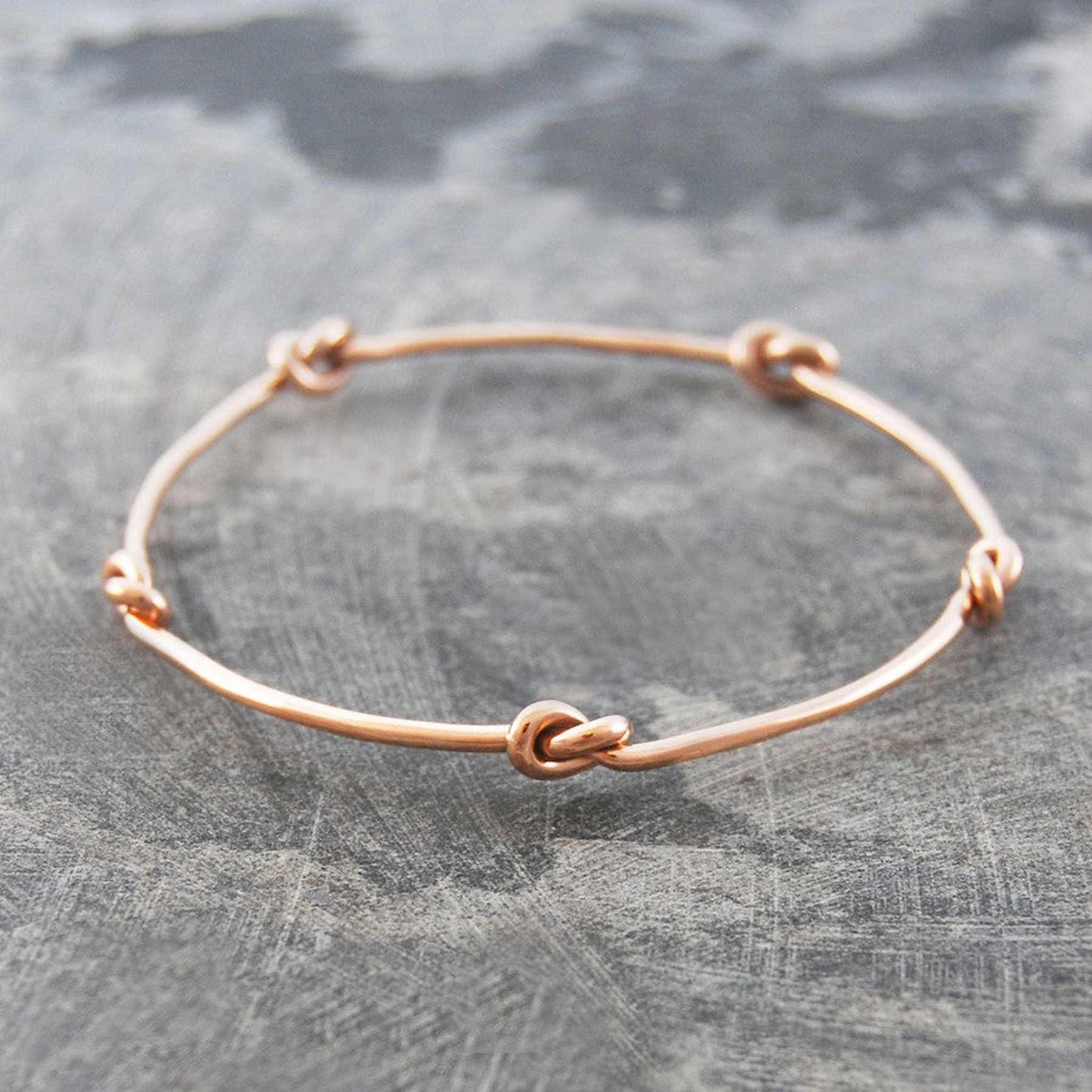 Nautical Knot Rose Gold Silver Bangle - Otis Jaxon Silver Jewellery
