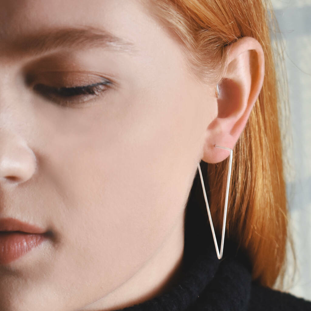 Sterling Silver Triangle Ear Cuffs - Otis Jaxon Silver Jewellery