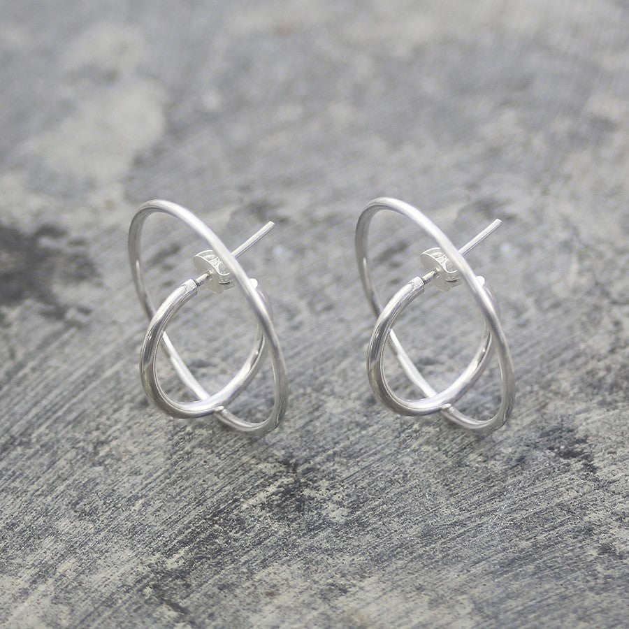 
            
                Load image into Gallery viewer, Orbit Geometric Small Hoop Earrings - Otis Jaxon Silver Jewellery
            
        