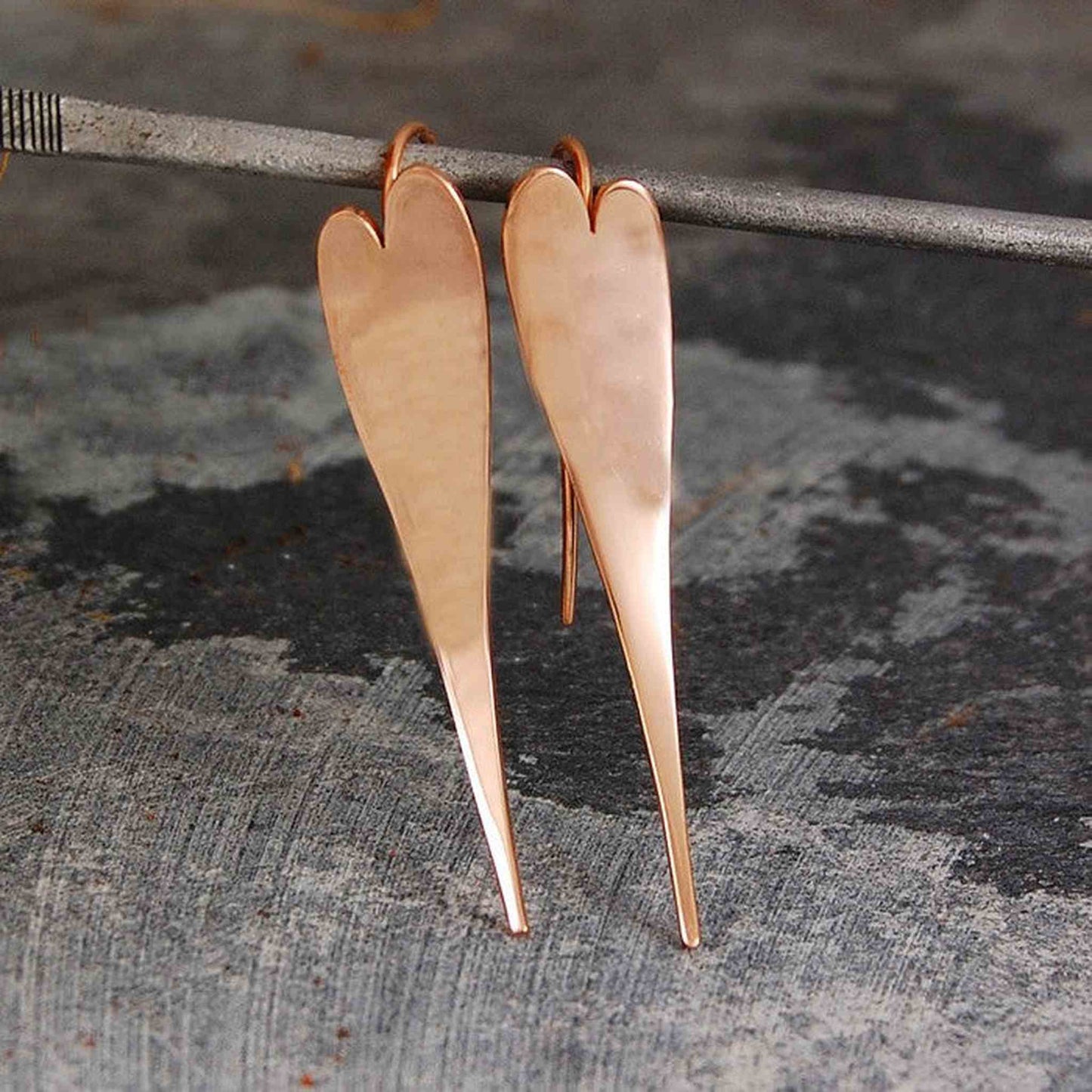 Curved Rose Gold Heart Earrings - Otis Jaxon Silver Jewellery