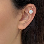 Rose Gold Pearl Ear Climber Cuff Earrings - Otis Jaxon Silver Jewellery