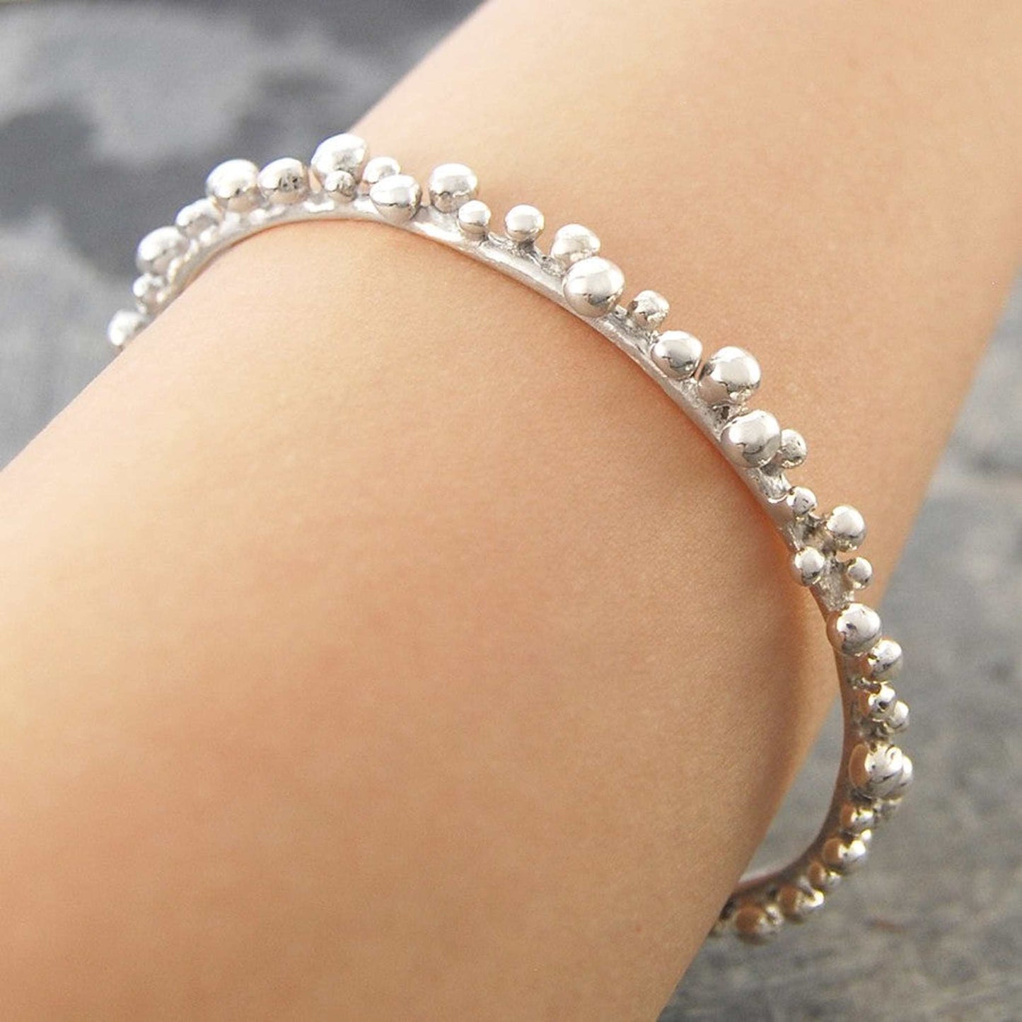 Bubble Silver Bangle Bracelet - Otis Jaxon Silver Jewellery