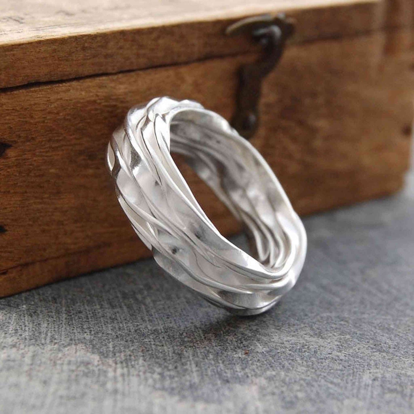 Wrap Contemporary Silver Ring - Otis Jaxon Silver Jewellery
