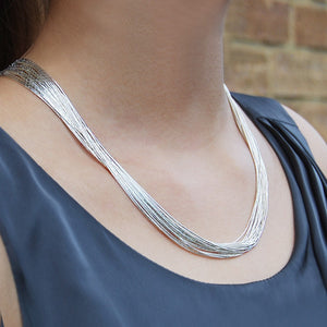 Layered Silver Necklace - 20 Strands - Otis Jaxon Silver Jewellery