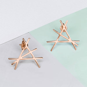 
            
                Load image into Gallery viewer, Abstract Rose Gold Stud Earrings - Otis Jaxon Silver Jewellery
            
        