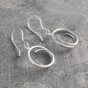 Tapered Round Silver Drop Earrings - Otis Jaxon Silver Jewellery