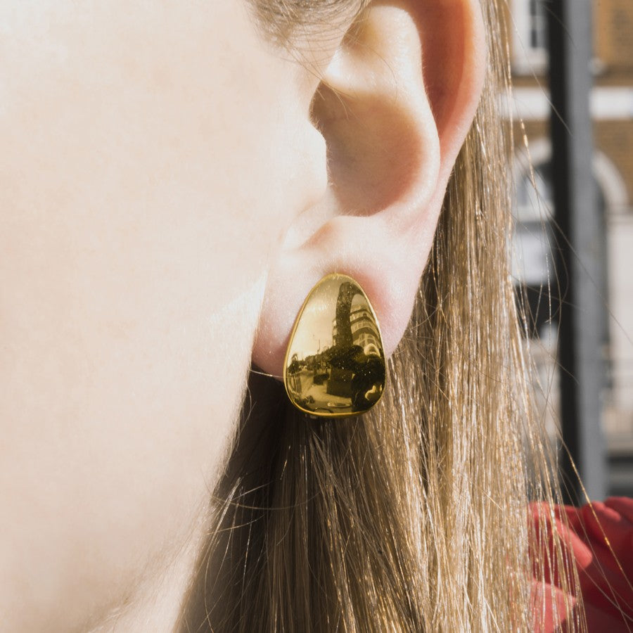 
            
                Load image into Gallery viewer, Petal Gold Clip On Earrings - Otis Jaxon Silver Jewellery
            
        
