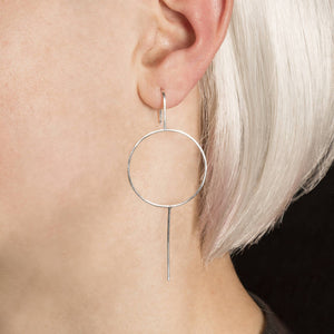
            
                Load image into Gallery viewer, Sterling Silver Circle Long Drop Earrings - Otis Jaxon Silver Jewellery
            
        