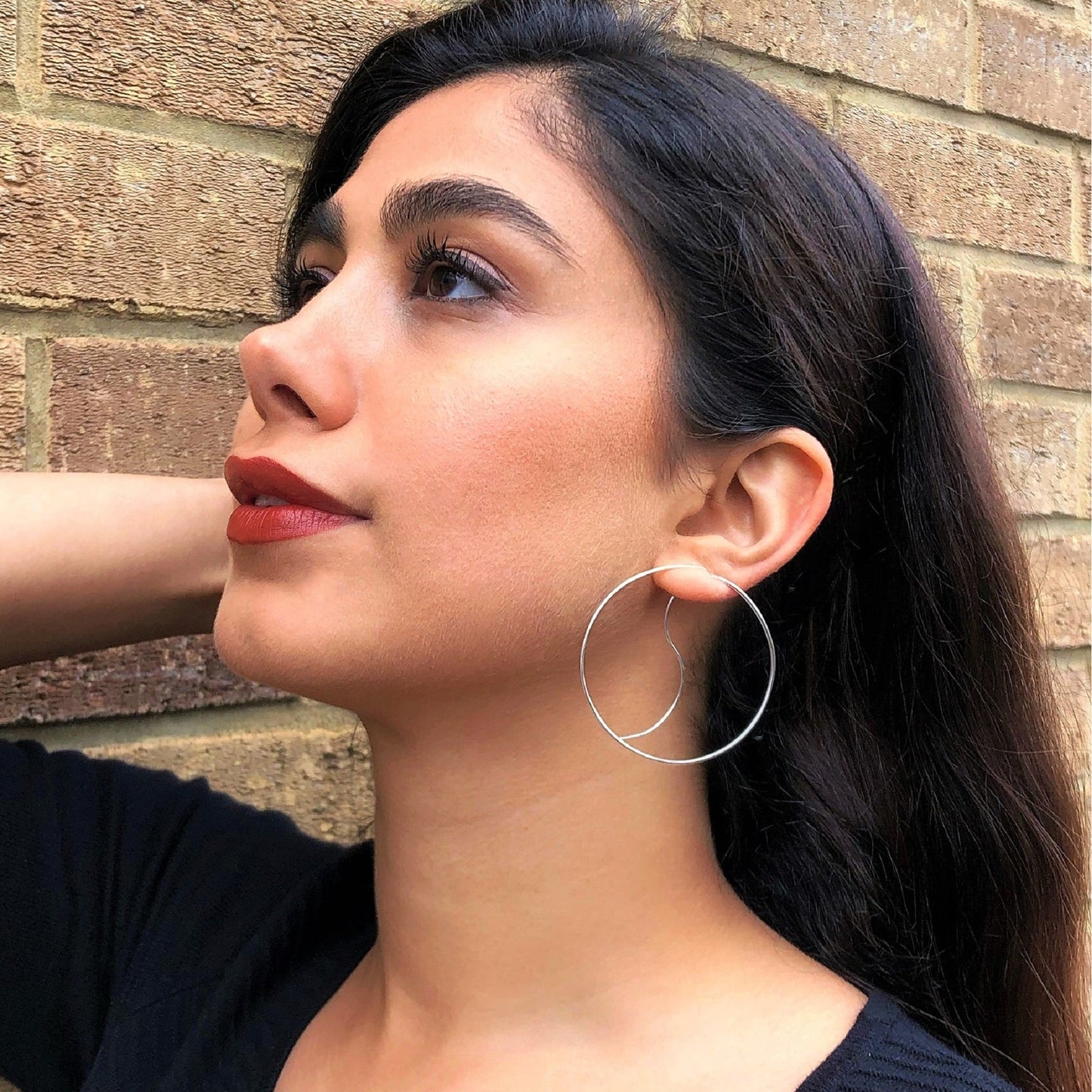 Sterling Silver Minimalist Hoop Threader Earrings