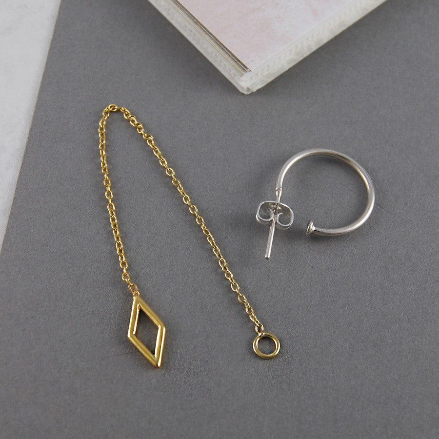 Triangle Silver Chain Earrings - Otis Jaxon Silver Jewellery
