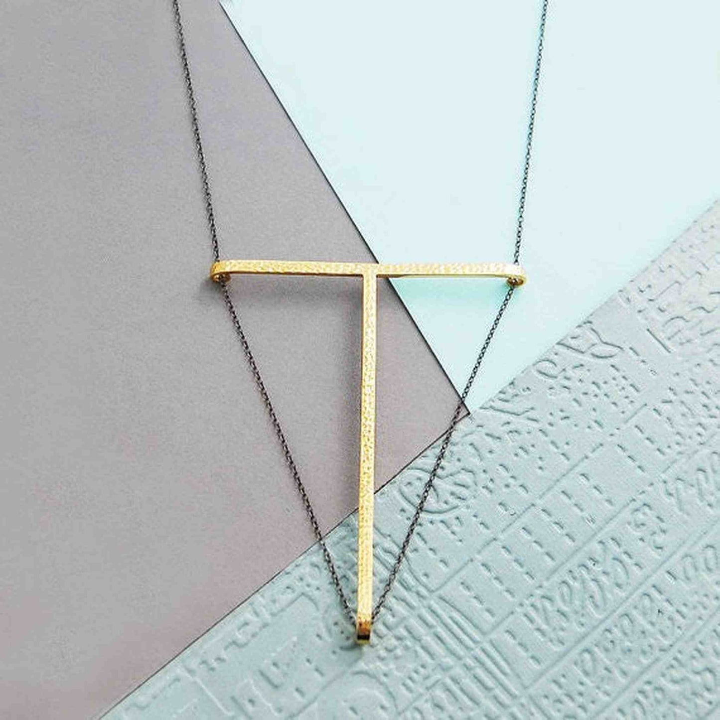 Black and Gold Geometric Necklace - Otis Jaxon Silver Jewellery
