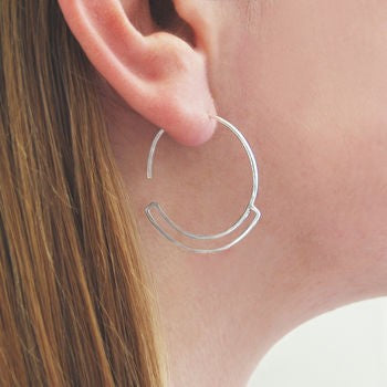 Rose Gold Geometric Round Wire Hoop Earrings - Otis Jaxon Silver Jewellery