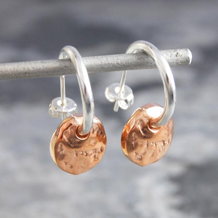 Small Silver Organic Hoop Earrings - Otis Jaxon Silver Jewellery