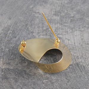Swirl Designer Gold Brooch - Otis Jaxon Silver Jewellery