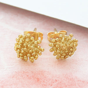 Dandelion Gold Stud Earrings - Otis Jaxon Silver Jewellery
