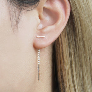 
            
                Load image into Gallery viewer, Bar Silver Threader Earrings - Otis Jaxon Silver Jewellery
            
        