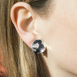 
            
                Load image into Gallery viewer, Wavy Disc Silver Clip On Stud Earrings - Otis Jaxon Silver Jewellery
            
        