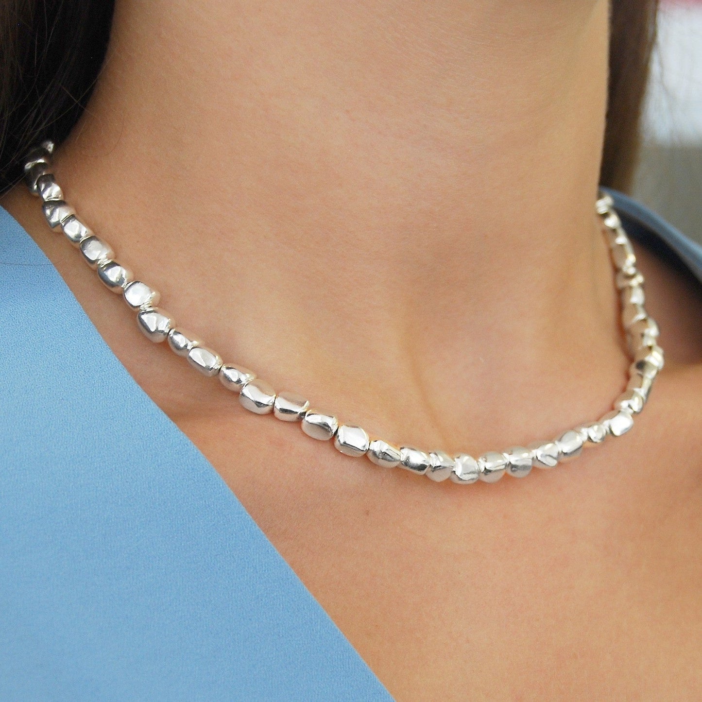 Nugget Designer Statement Necklace - Otis Jaxon Silver Jewellery