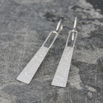 Hammered Grecian Long Drop Silver Earrings - Otis Jaxon Silver Jewellery