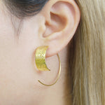 Textured Silver Hoop Earrings - Otis Jaxon Silver Jewellery