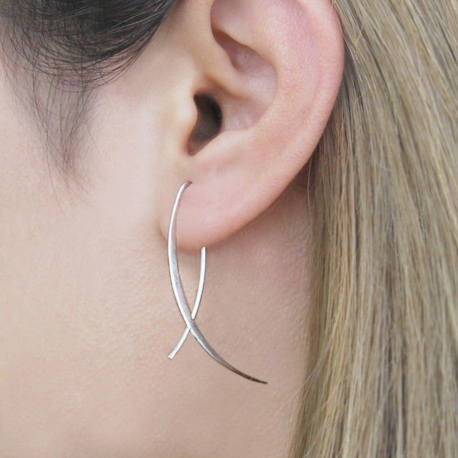 Overlap Silver Drop Earrings - Otis Jaxon Silver Jewellery
