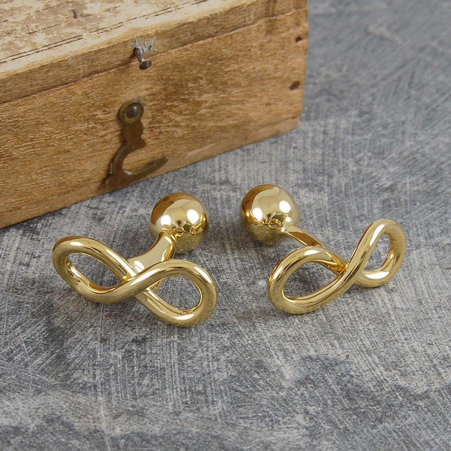 Infinity Gold Knot Cufflinks - Otis Jaxon Silver Jewellery