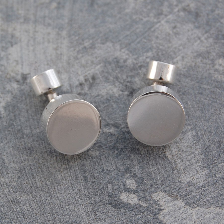 Round Geometric Silver Cufflinks - Otis Jaxon Silver Jewellery
