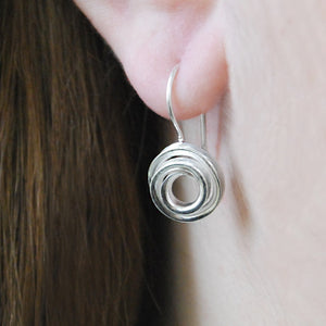 Spiral Ribbon Silver Hook Earrings - Otis Jaxon Silver Jewellery