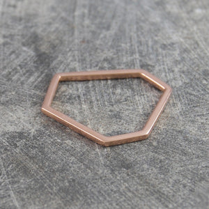 
            
                Load image into Gallery viewer, Hexagon Geometric Contemporary Rose Gold Ring - Otis Jaxon Silver Jewellery
            
        