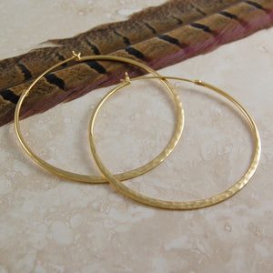 Large Hammered Gold Hoop Earrings - Otis Jaxon Silver Jewellery