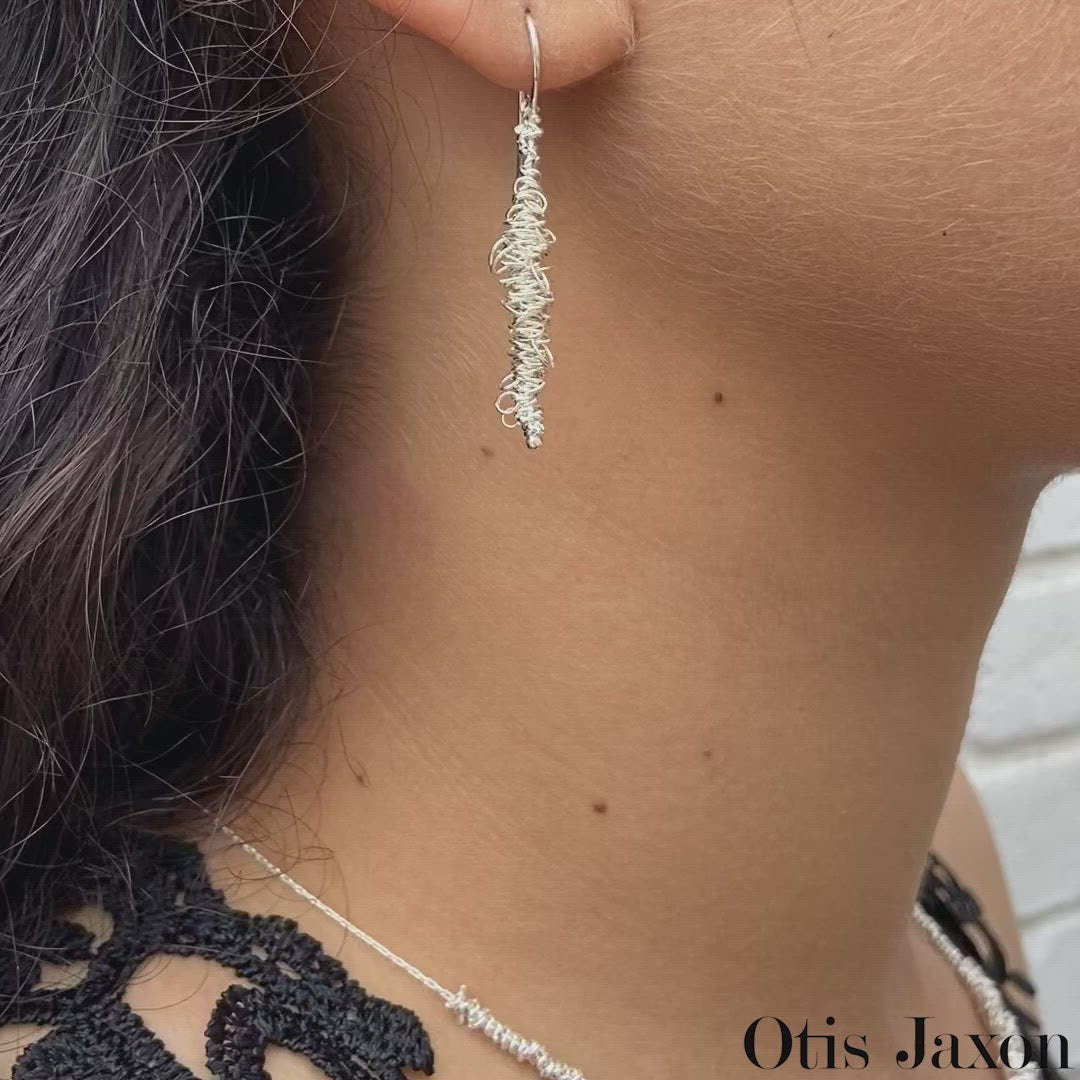 Sterling Silver Drop Earrings, Necklace and Bracelet Jewelry Set