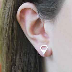 Silver Diamond Stud Earrings - Otis Jaxon Silver Jewellery