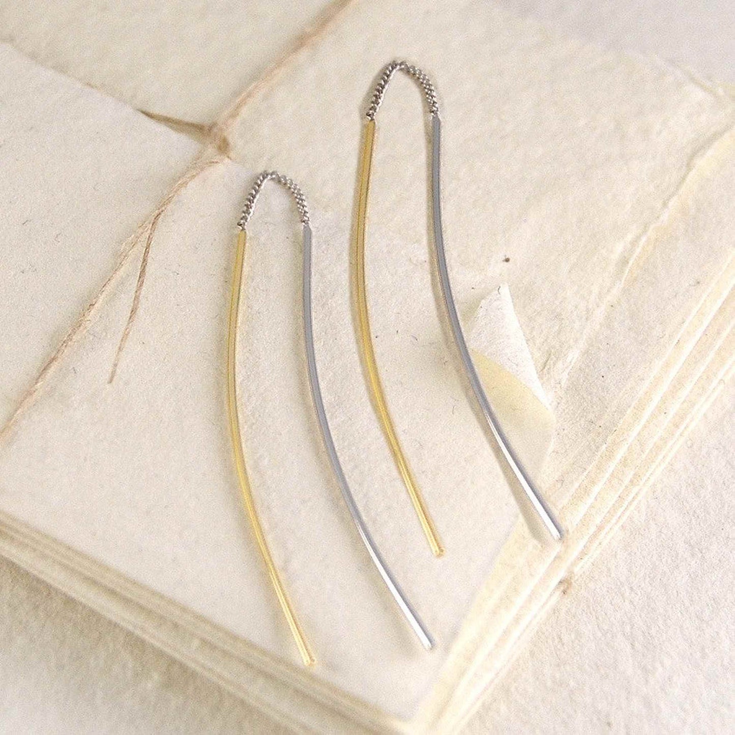 Silver and Gold Drop Earrings - Otis Jaxon Silver Jewellery