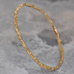 Pyrite Contemporary Gold Bangle - Otis Jaxon Silver Jewellery
