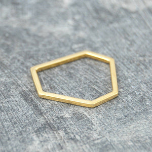 
            
                Load image into Gallery viewer, Hexagon Geometric Contemporary Gold Ring - Otis Jaxon Silver Jewellery
            
        